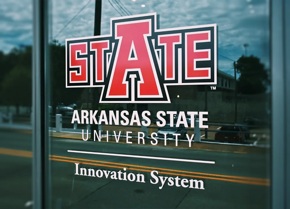 The door to the A-State Innovation System office.