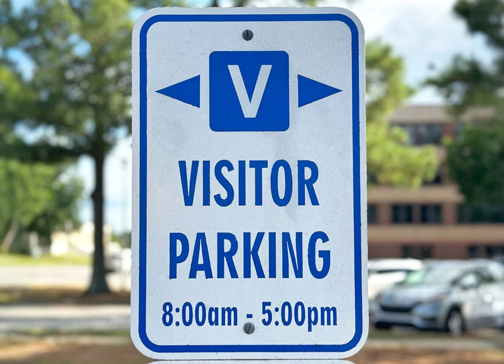 Visitor parking sign on the A-State campus.
