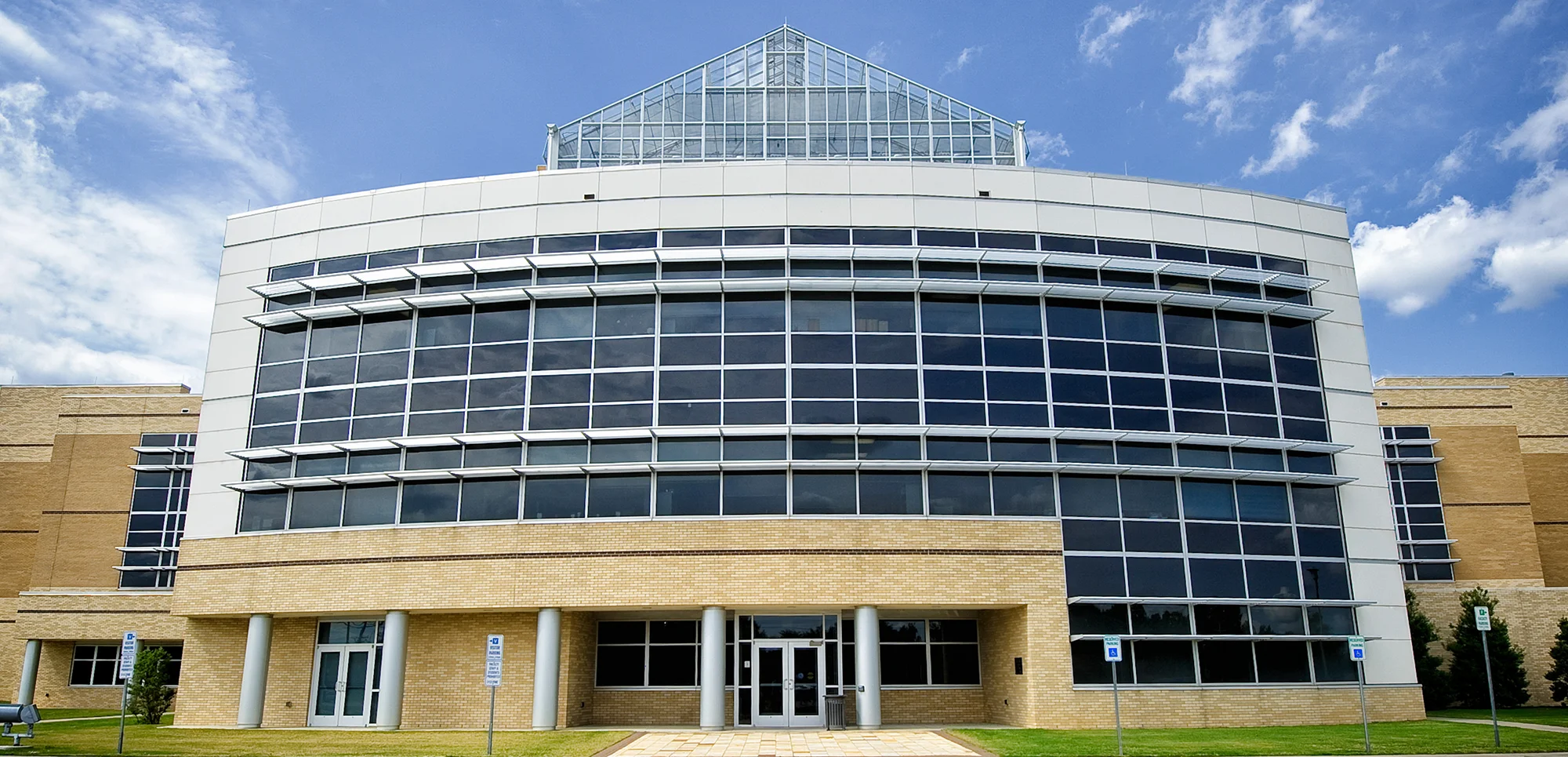 Front image of ABI building on A-State campus