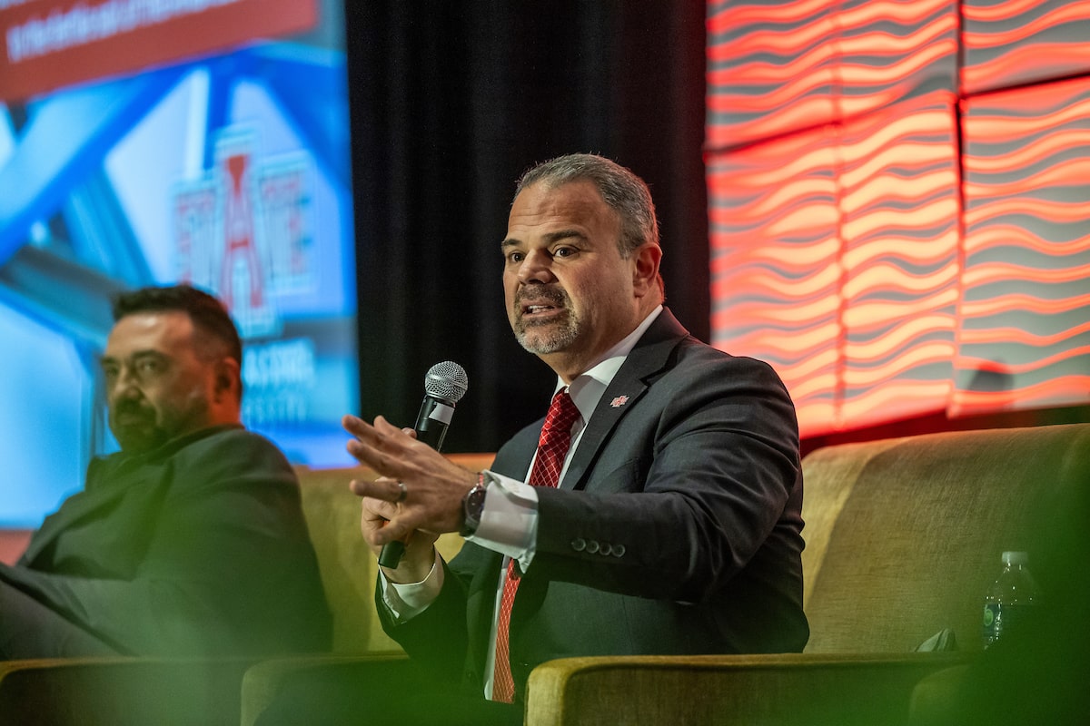 Chancellor Todd Shields leads an economic development discussion.