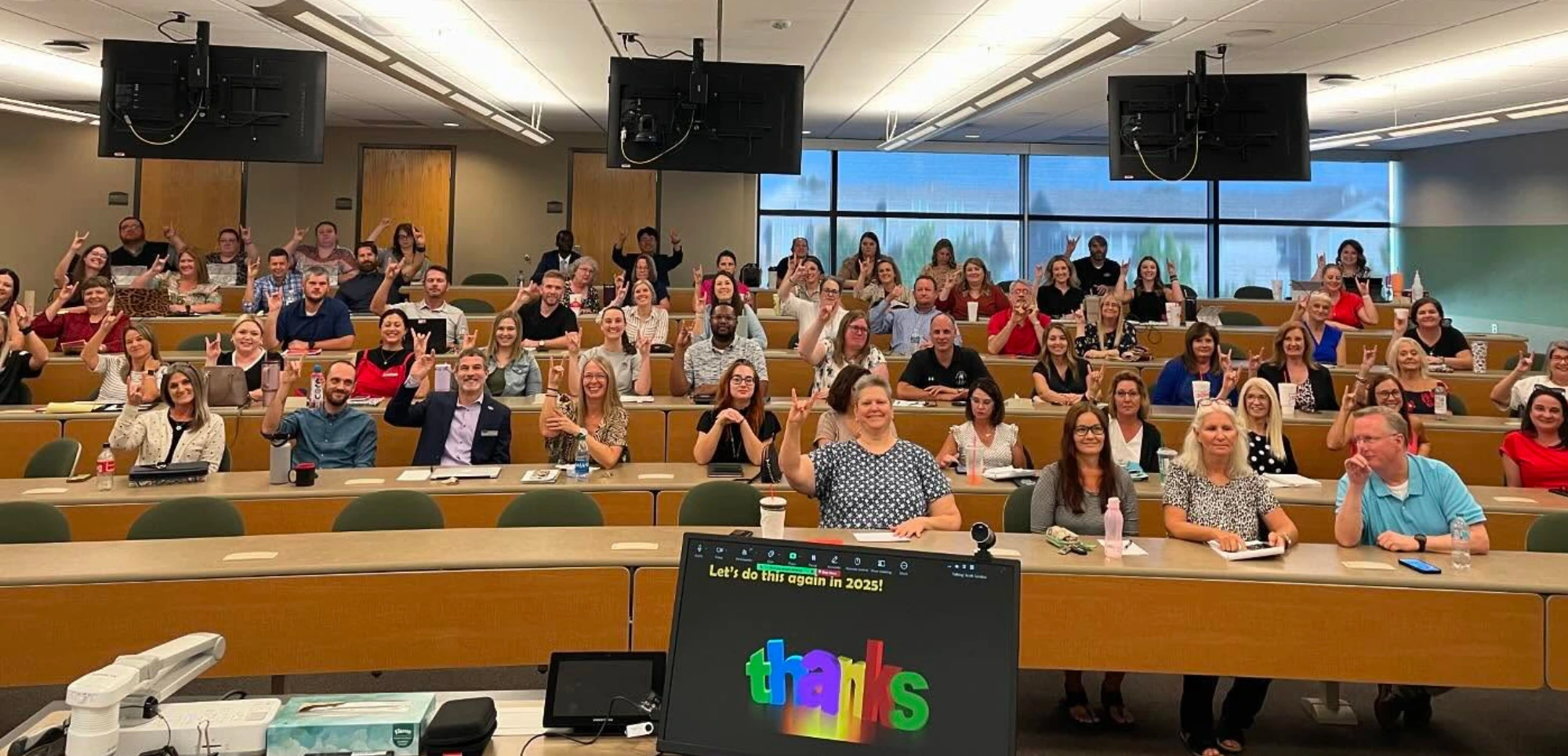 College of Nursing and Health Professions Faculty and Staff group photo.