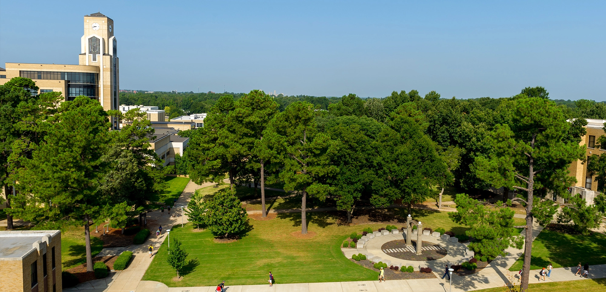 drone image of campus from h.s.s.