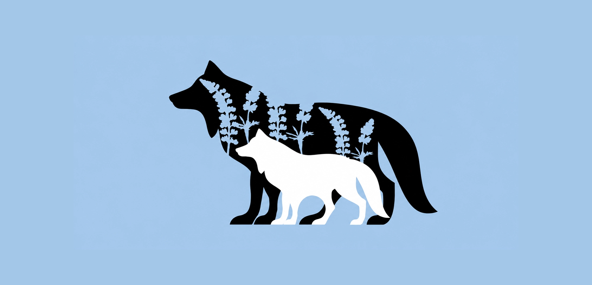 The Lupine Wellness Center logo, featuring silhouettes of two wolves.