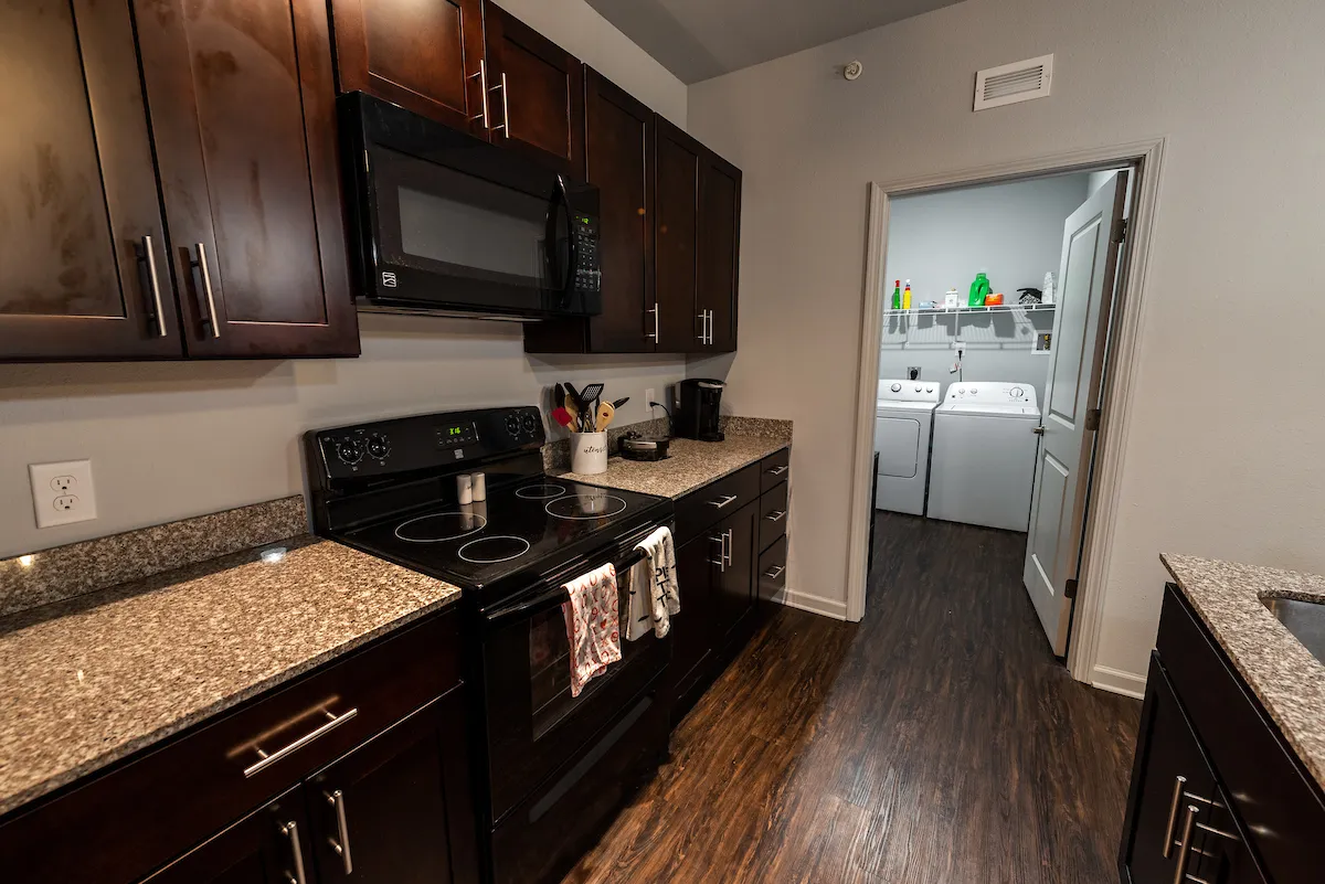 view of kitchen and laundry area