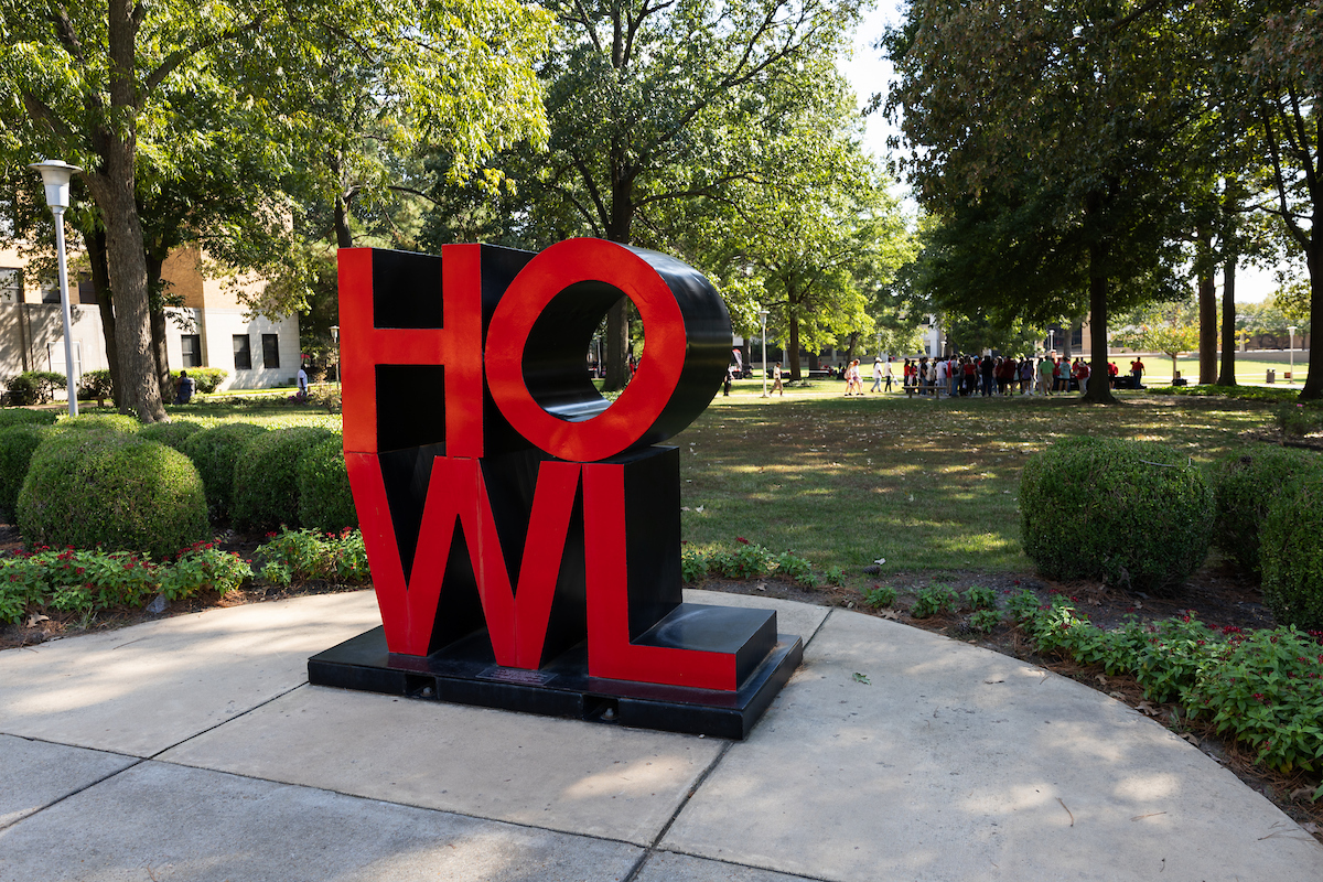 The HOWL Sign on campus is a favorite photo landmark.