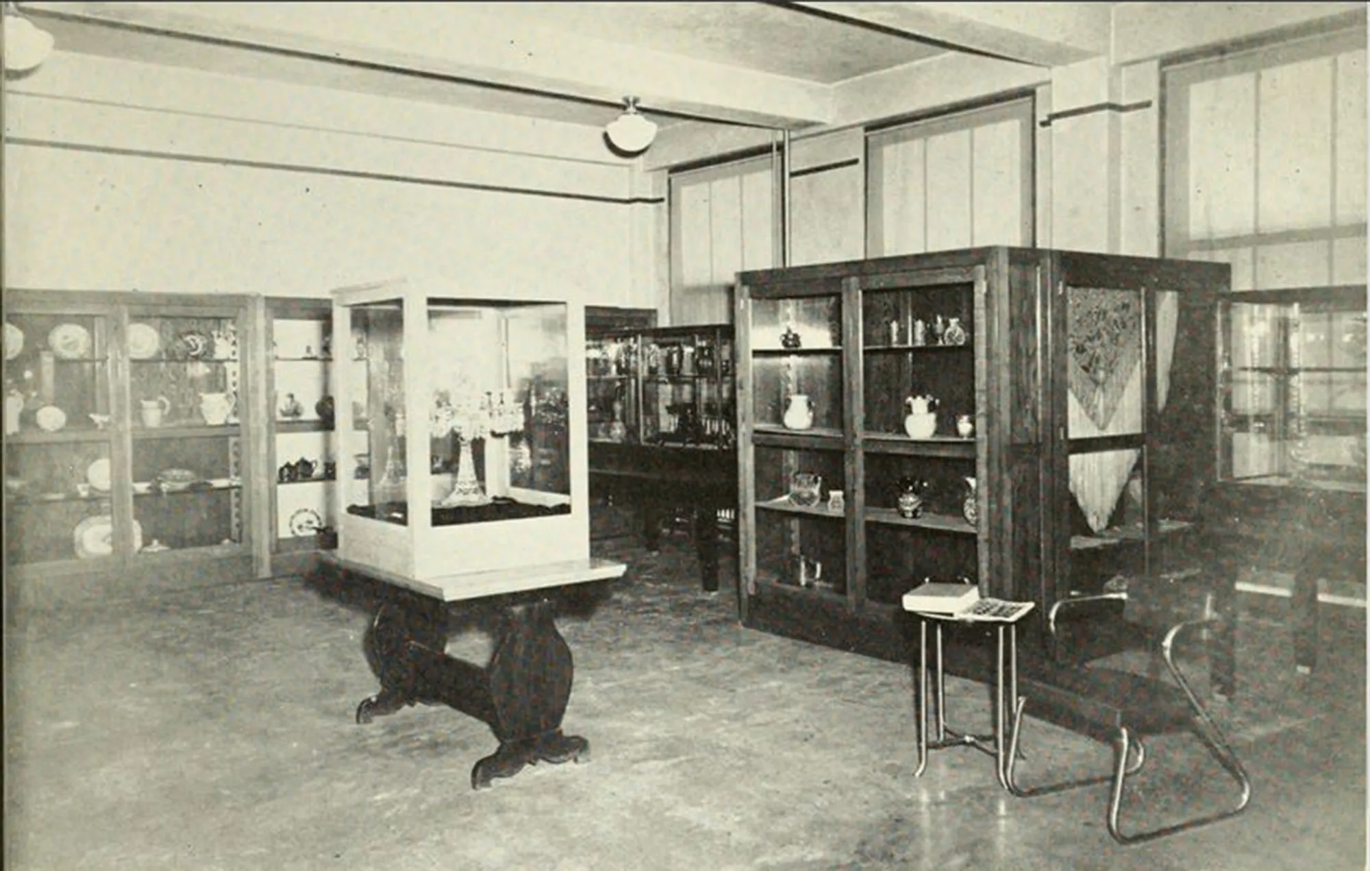 vintage black and white photo of the museum, taken in Wilson Hall in 1949