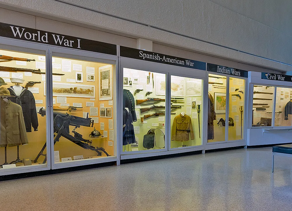 military weapons, uniforms and other artifacts