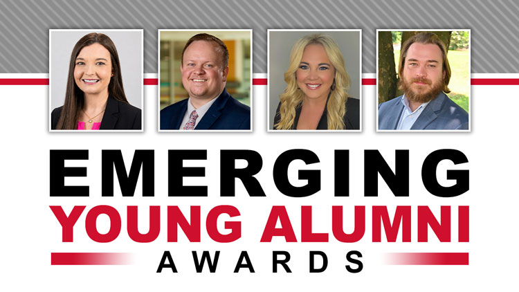 The 2026 Emerging Young Award recipients from (from left): Dr. Morgan Benefield, Robert Morris, Erica McKay Huffstetler and Joshua Mullinax. 