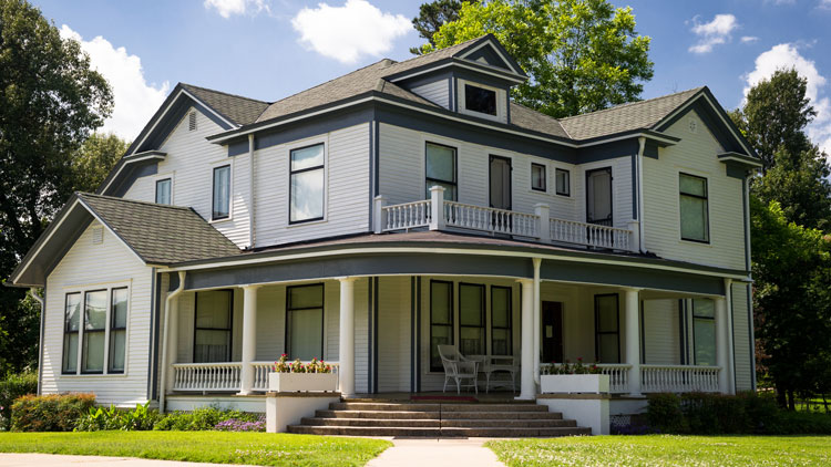 White two story house