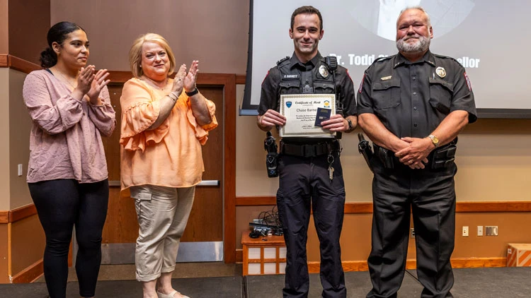 A-State University Police Officer Honored at Ceremony for Life Saving Actions
