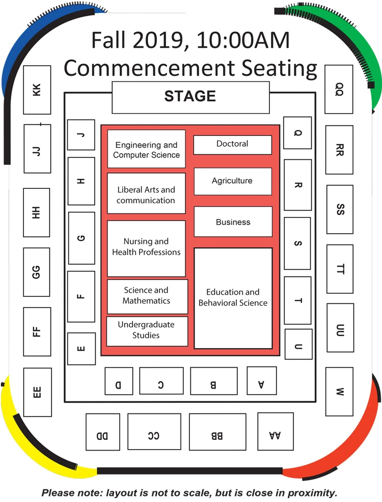 The 2019 Fall Commencement Seating Chart