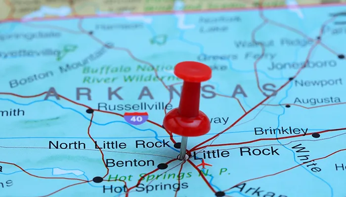 map that shows little rock, ar