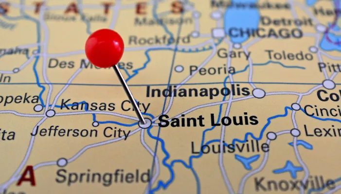 map that shows st. louis, mo