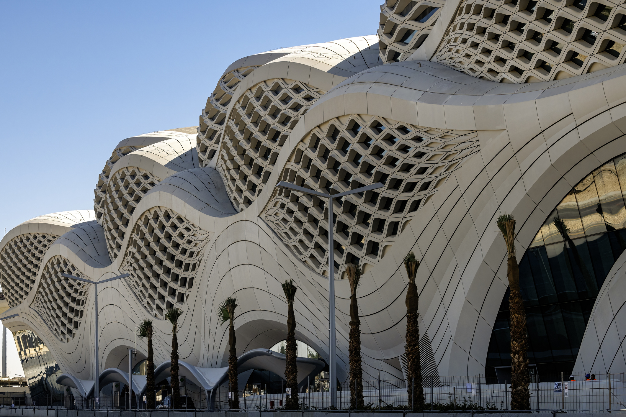 The Public Investmet Fund’s PIF Tower rises above the Zaha Hadid-designed Riyadh Metro station in the King Abullah Financial District
